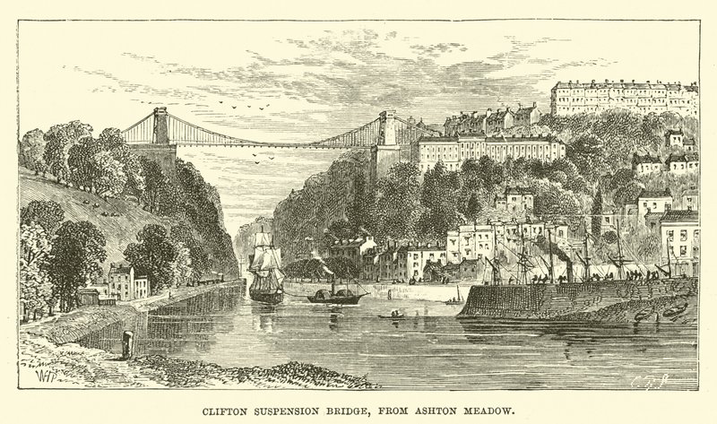 Clifton Suspension Bridge, from Ashton Meadow by English School