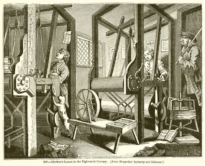 Clothiers Looms in the Eighteenth Century by English School