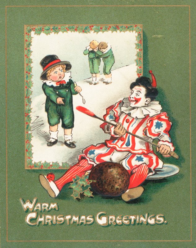 Clown stealing the Plum Pudding by English School