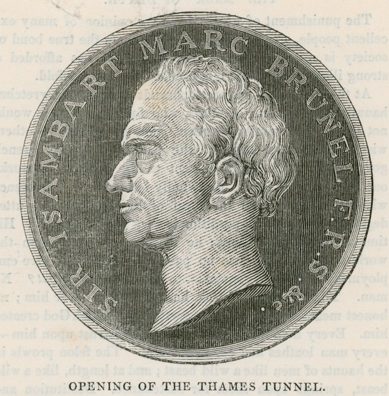 Coin Issued at the Time of the Opening of the Thames Tunnel by English School