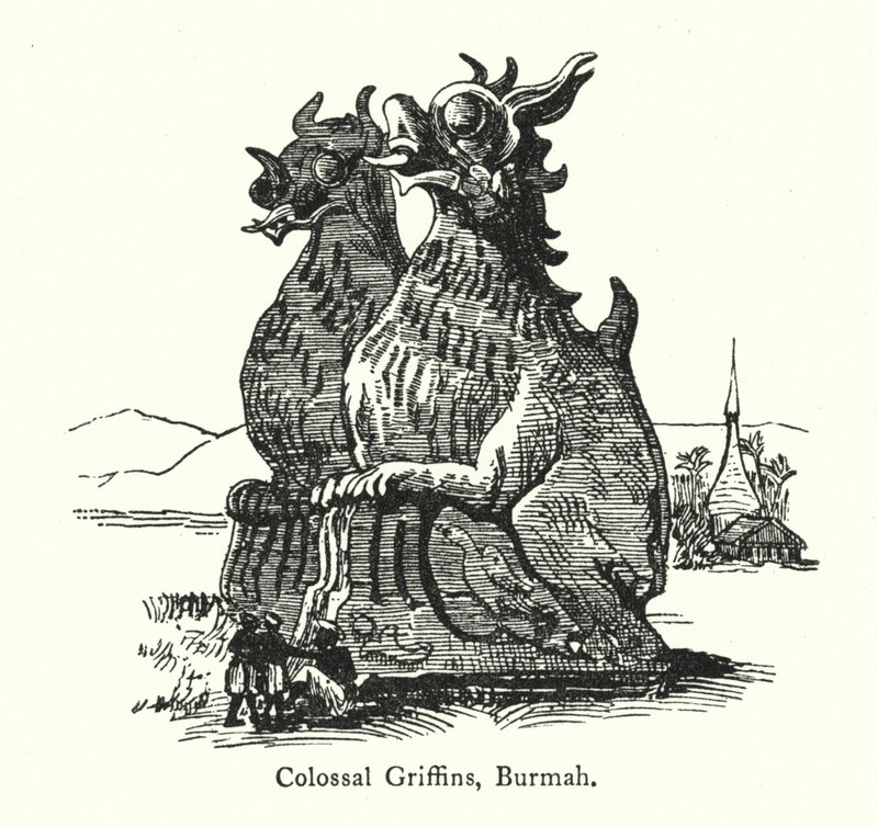 Colossal Griffins, Burmah by English School