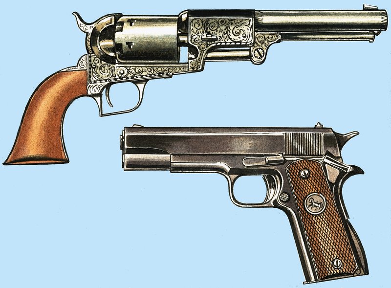 Colt Revolver and Automatic by English School