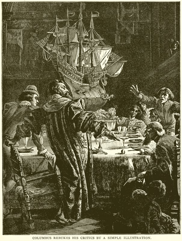 Columbus Rebukes His Critics by a Simple Illustration by English School