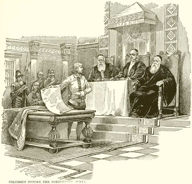 Columbus before the Portuguese Junta by English School