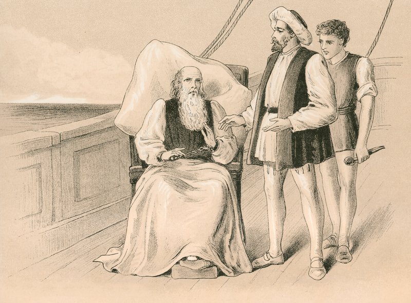 Columbus Refuses to Have His Irons Taken Off by English School