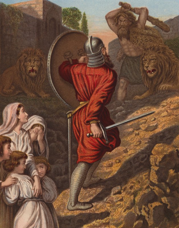 Combat between Great-Heart and Giant Grim by English School