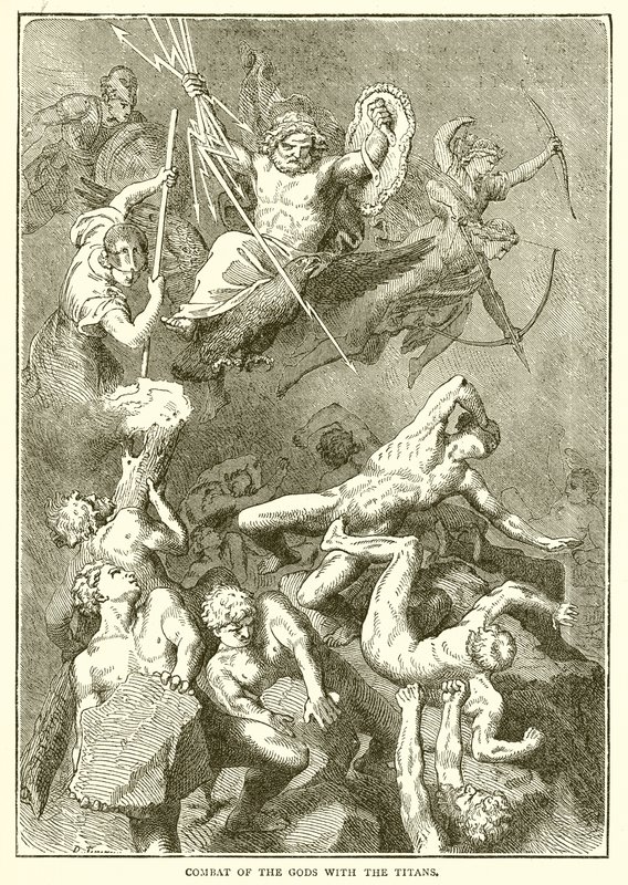 Combat of the Gods with the Titans by English School