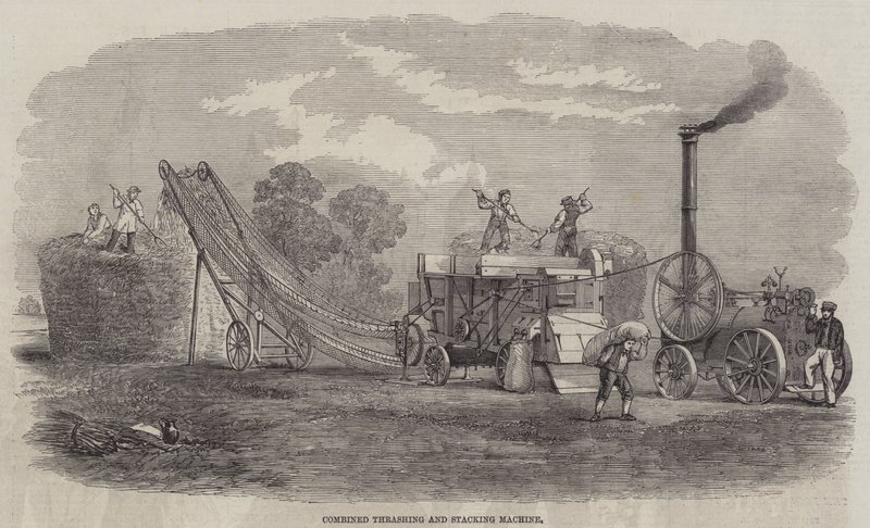 Combined Thrashing and Stacking Machine by English School