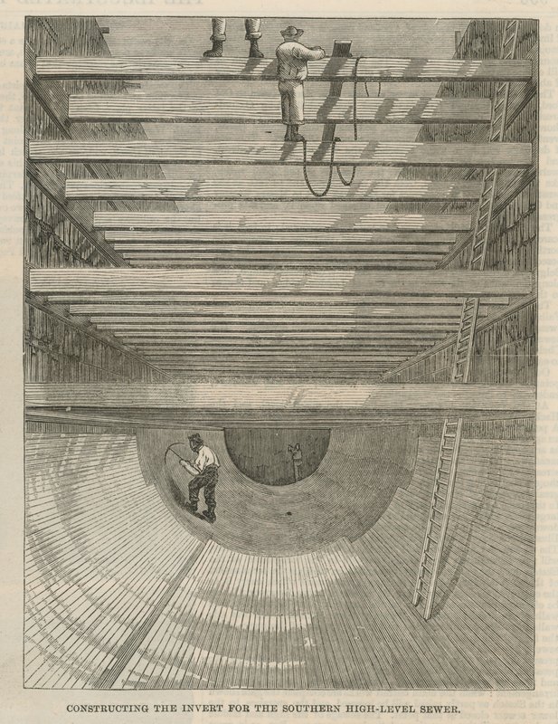 Constructing the Invert for the Southern High-Level Sewer by English School