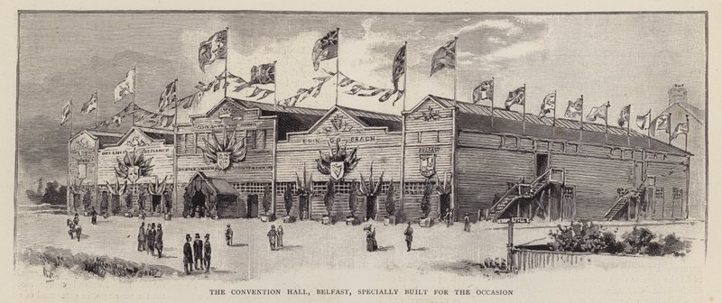 Convention Hall, Belfast, built for the Ulster Unionist Convention of 1892, held to demonstrate the opposition of Ulster Unionists to Irish Home Rule by English School