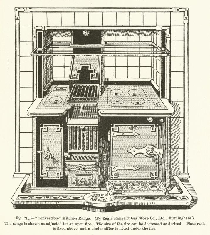 Convertible Kitchen Range, by Eagle Range and Gas Stove Company, Birmingham by English School