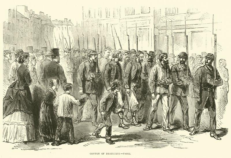 Convoy of Deserters, Paris, October 1870 by English School