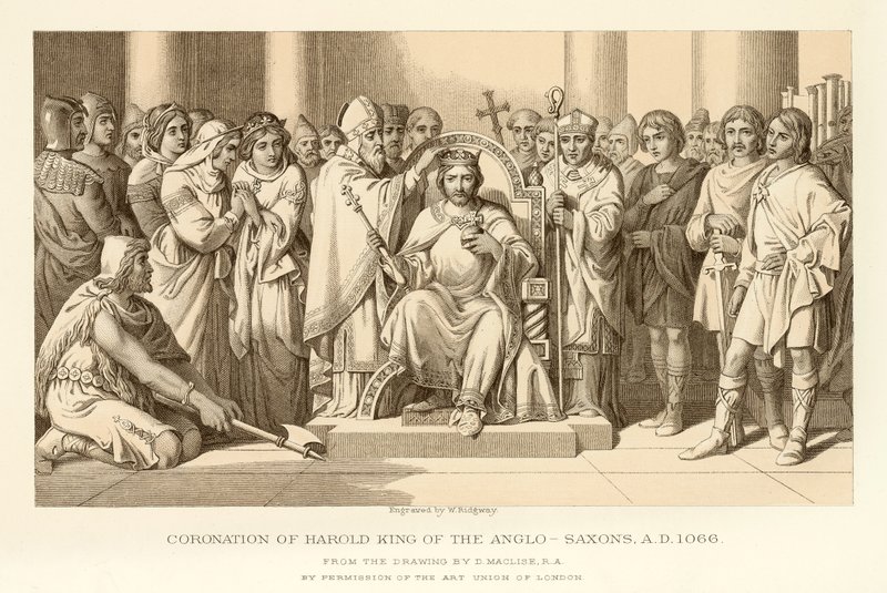 Coronation of Harold King of the Anglo Saxons by English School
