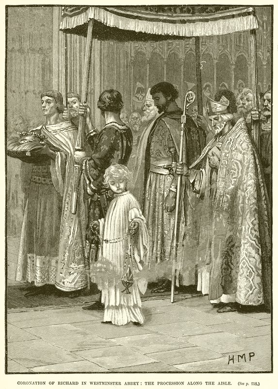 Coronation of Richard in Westminster Abbey: The Procession Along the Aisle by English School