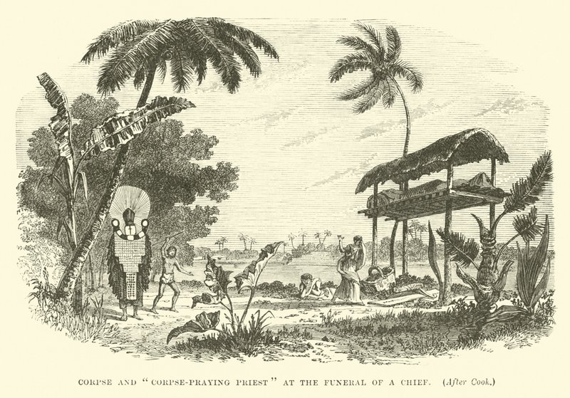 Corpse and Corpse-Praying Priest at the Funeral of a Chief, after Cook by English School