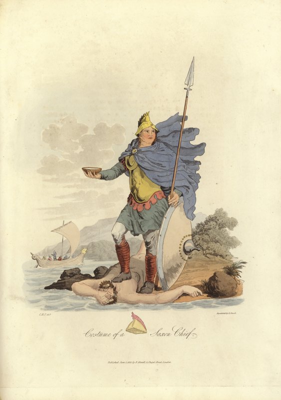 Costume of a Saxon chief by English School