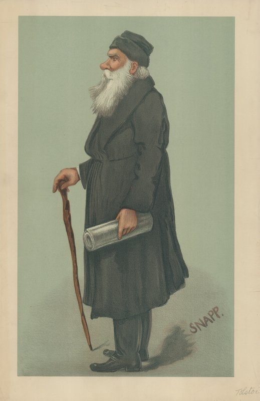 Count Lyof Nikolaivitch Tolstoi, 24 October 1901, Vanity Fair Cartoon by English School