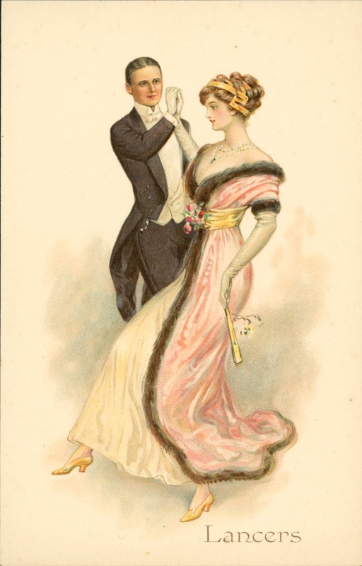 Couple dancing the Lancers by English School