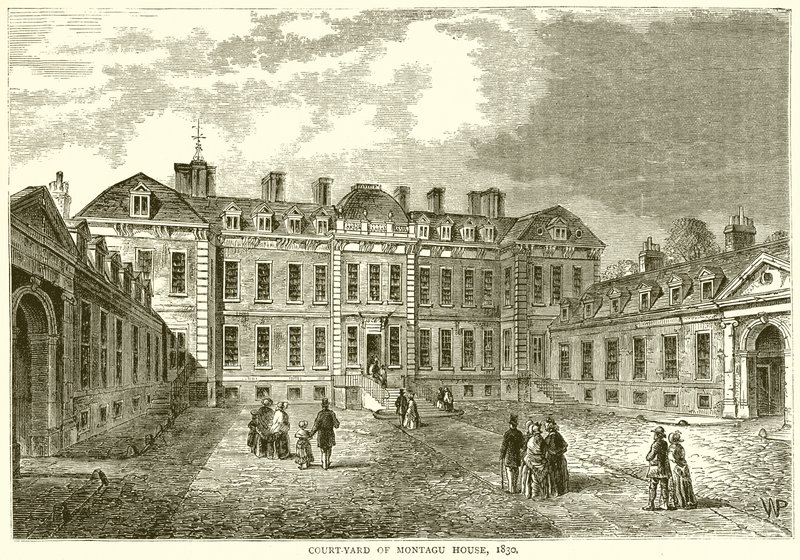 Court-Yard of Montagu House, 1830 by English School