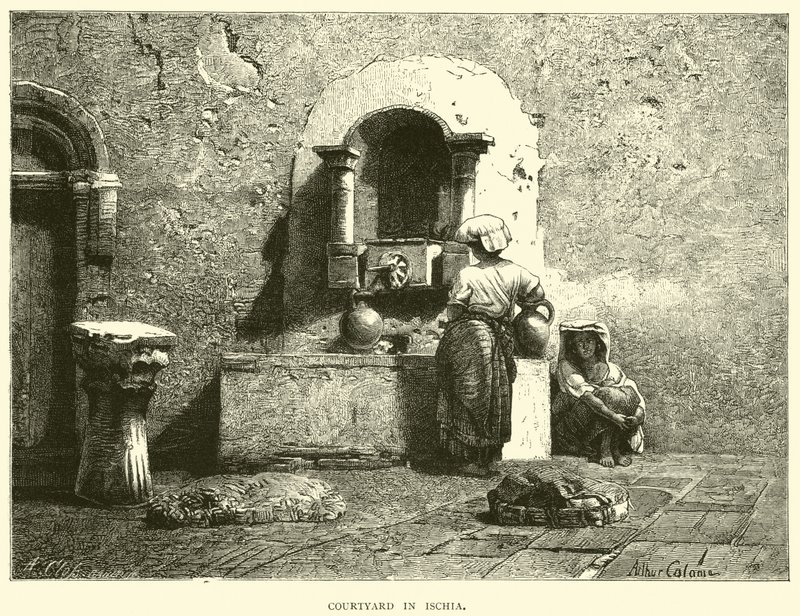 Courtyard in Ischia by English School