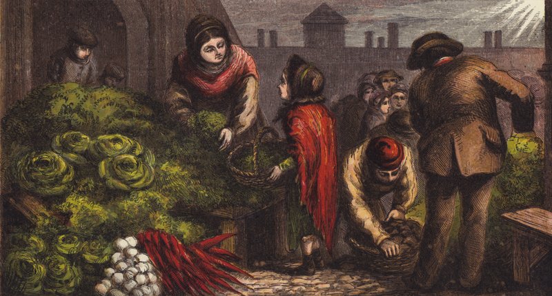 Covent Garden Vegetable Market by English School