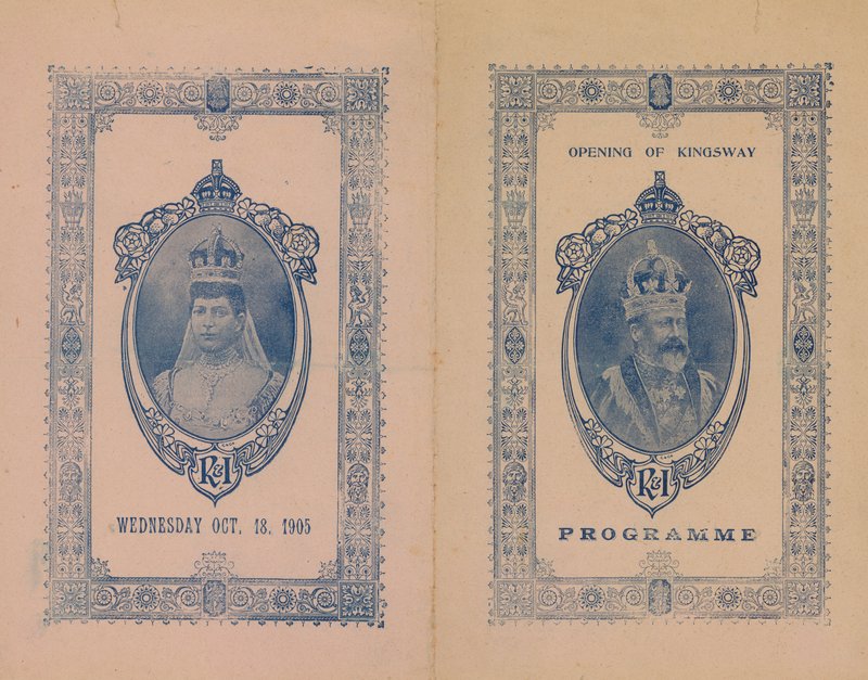 Cover for the Programme of the Opening of Kingsway by English School