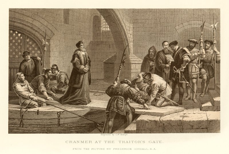 Cranmer at the Traitors Gate by English School