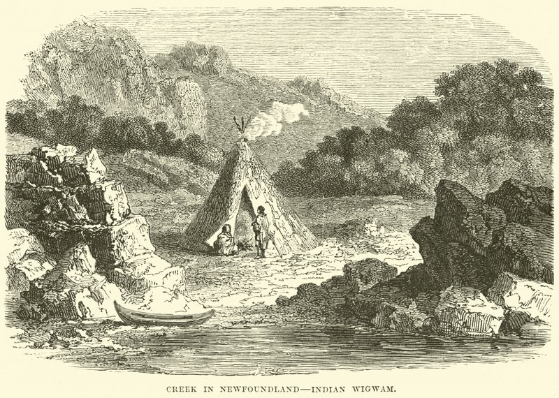Creek in Newfoundland, Indian Wigwam by English School