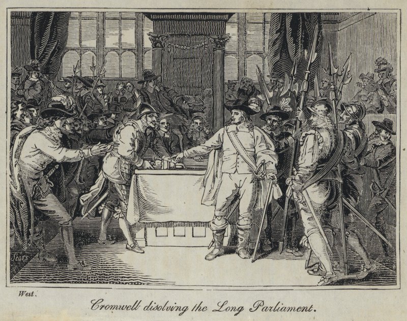 Cromwell Dissolving the Long Parliament by English School