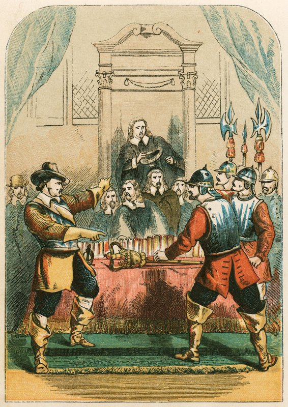 Cromwell Dissolving the Long Parliament by English School
