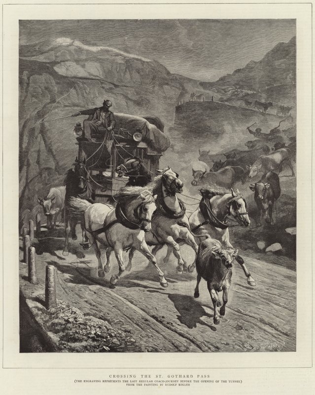 Crossing the St. Gothard Pass by English School