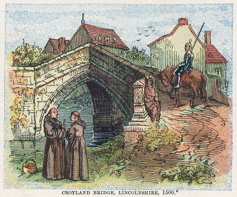 Croyland Bridge, Lincolnshire by English School