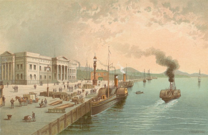 Custom House Quay, Greenock by English School