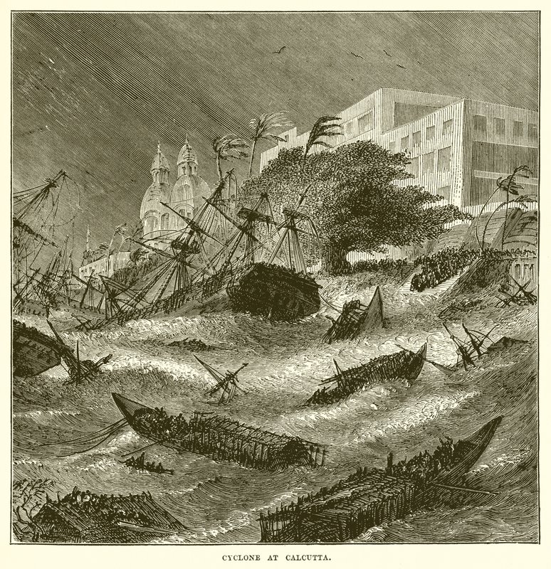 Cyclone at Calcutta by English School