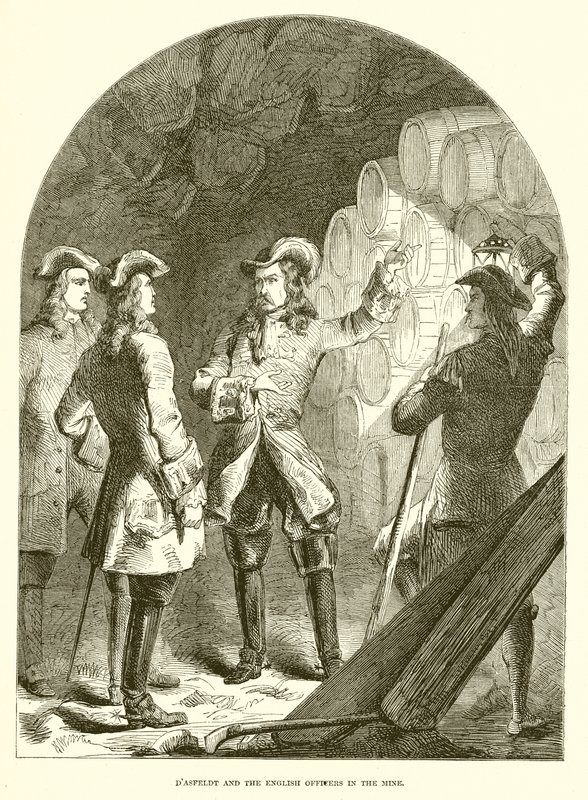 Dasfeldt and the English Officers in the Mine by English School