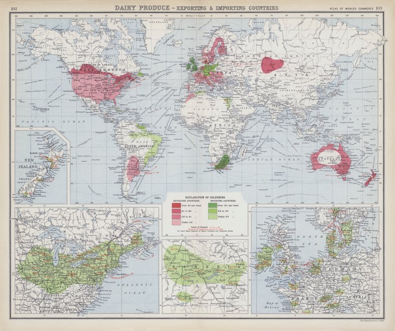 Dairy Produce, Exporting and Importing Countries by English School