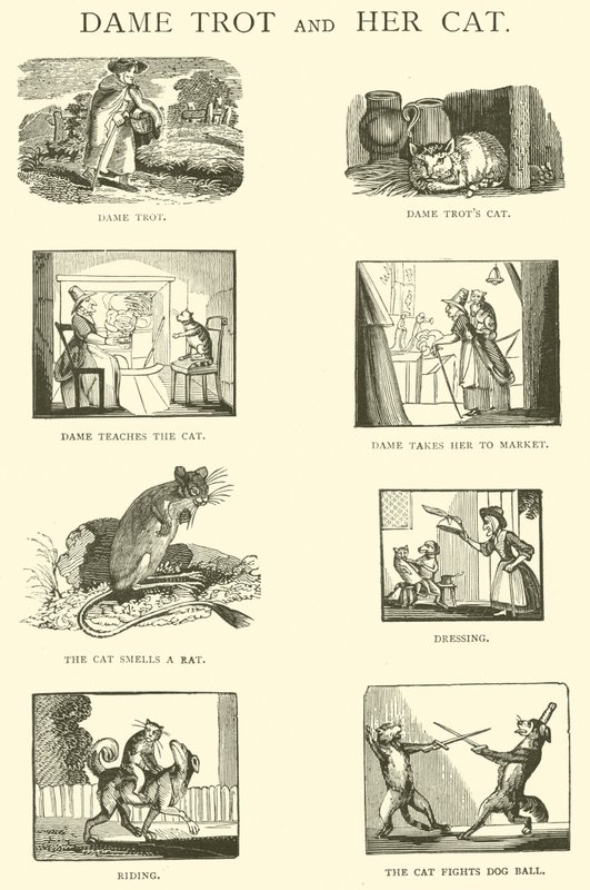 Dame Trot And Her Cat by English School