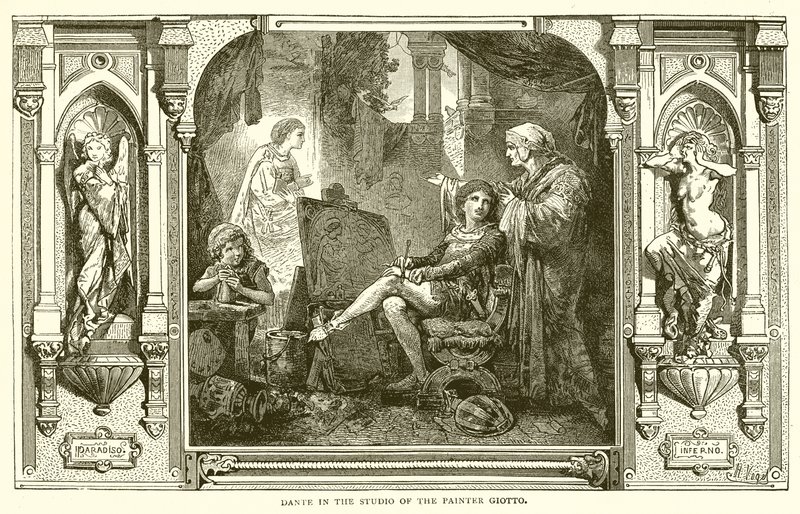 Dante in the Studio of the Painter Giotto by English School