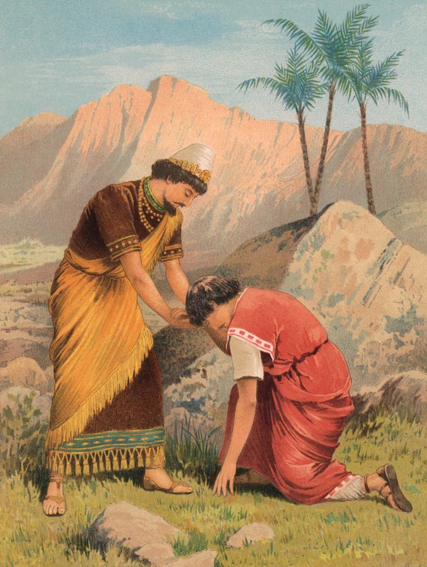 David and Jonathan, I Samuel, XX by English School