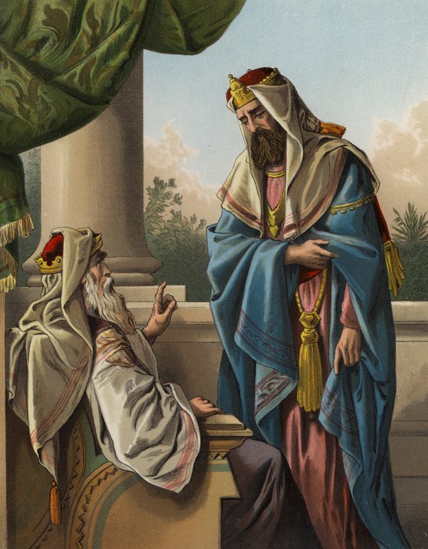 David Gives a Charge to Solomon by English School