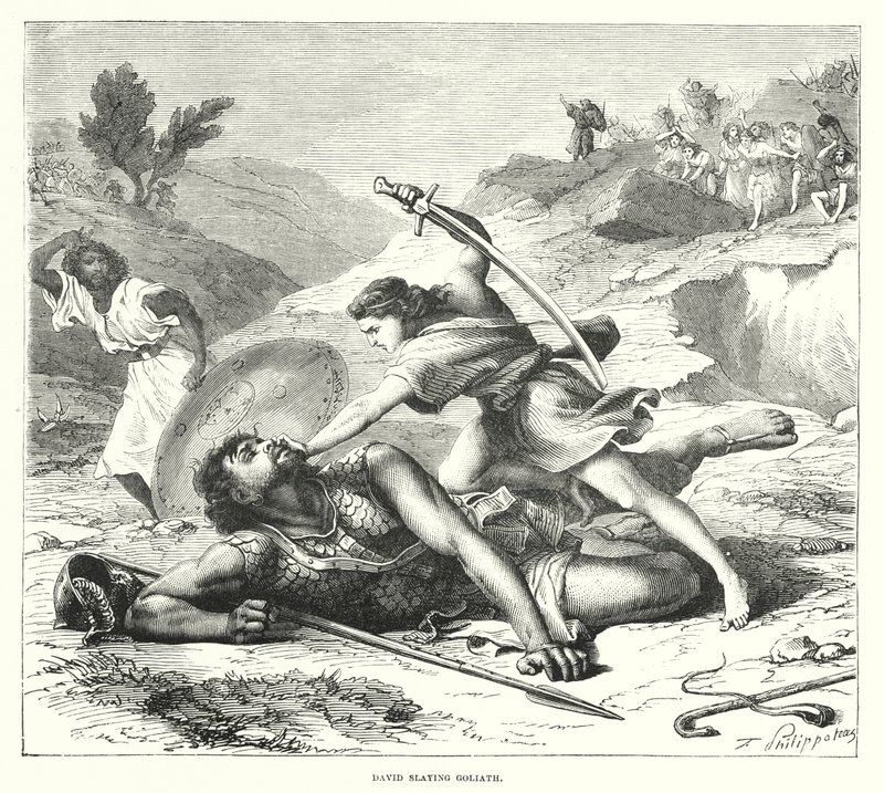 David Slaying Goliath by English School