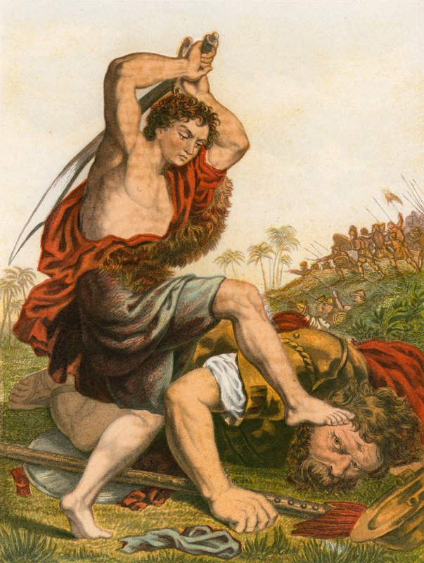 David slaying Goliath by English School