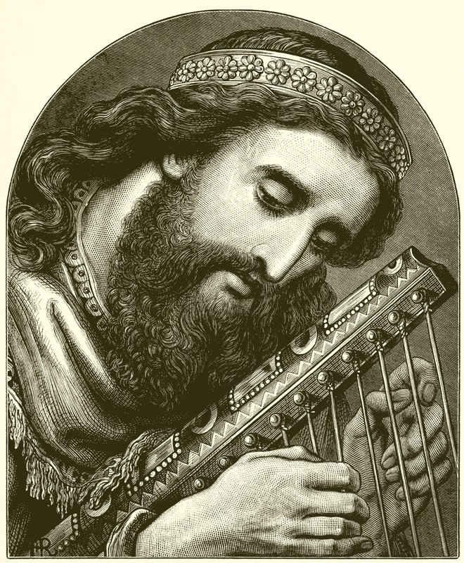 David the Psalmist by English School