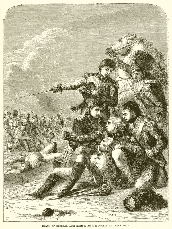 Death of General Abercrombie at the Battle of Alexandria by English School