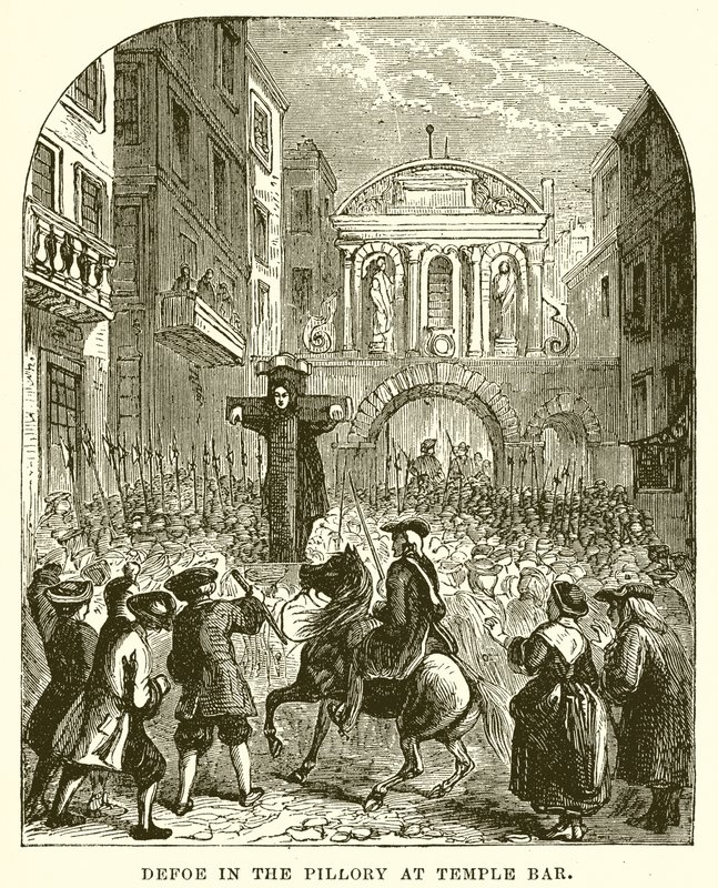 Defoe in the Pillory at Temple Bar by English School