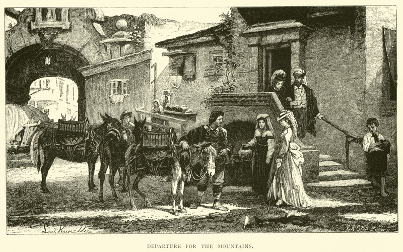 Departure for the mountains by English School