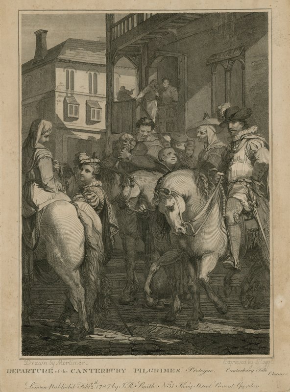 Departure of the Canterbury Pilgrims by English School