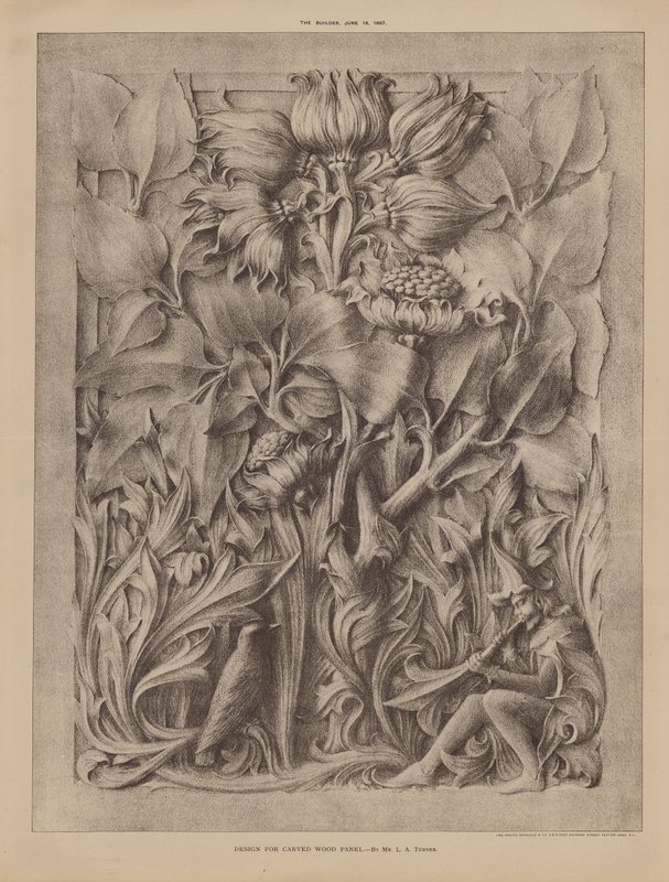 Design for Carved Wood Panel by English School
