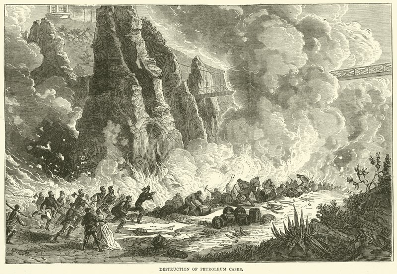 Destruction of Petroleum Casks by English School