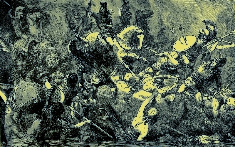 Destruction of the Athenian Army in Sicily (illustration from The Illustrated History of the World, published c.1880) by English School